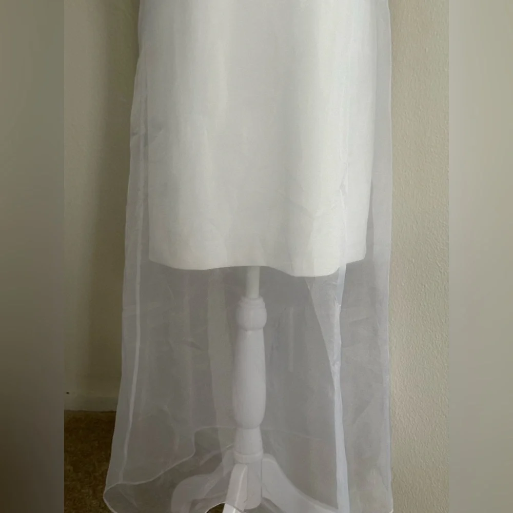 Kenneth Cole Women's Sheer-Overlay White Midi Dress - Picture 10 of 10